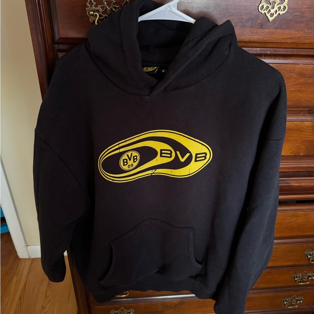 Borussia Dortmund - BVB Black and Yellow Retro Vintage Wash Hoodie